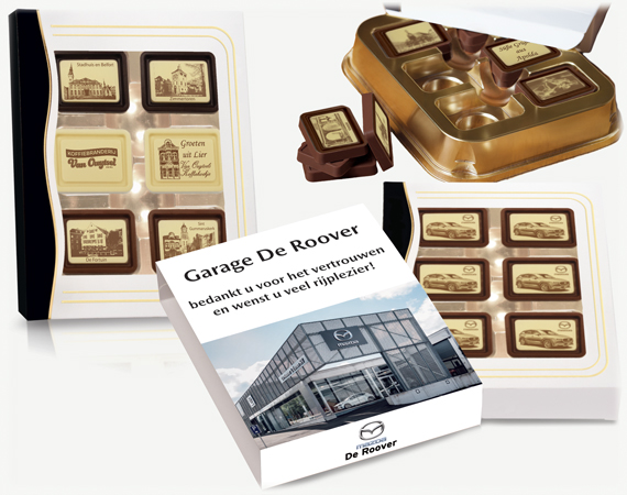 12 gepersonaliseerde chocolade tabletjes in een geschenkdoos_candyminicard per 12_candycard